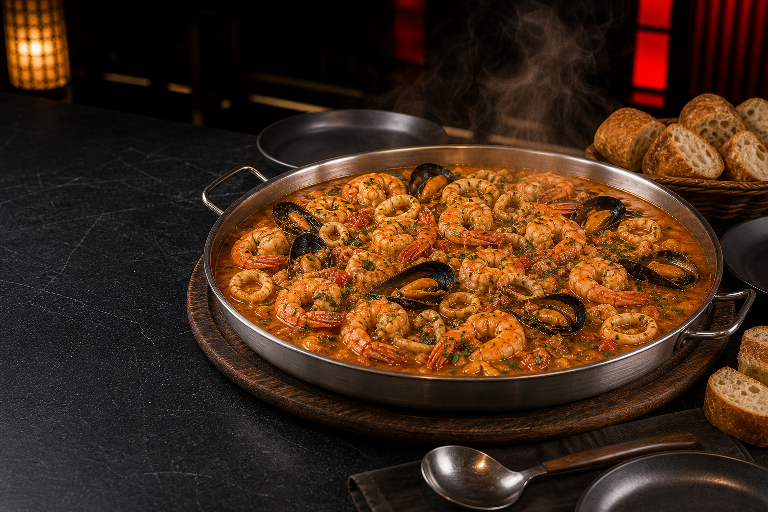 Grande m9ila familiale fruits de mer Darna